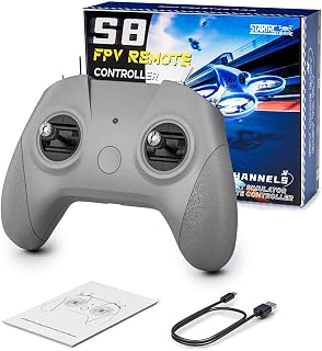 FLYDrone S8 Pro FPV Simulator Controller for Windows PC, USB-C Drone Flight Simulator Joystick, 8-Channel Mode 2 RC Training Remote with Non-Centering Throttle for Liftoff/DRL/Uncrashed, Grey (Grey)