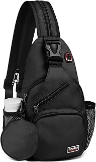 Convertible Sling Bag with Coin Pocket, 7.9" Tablet Crossbody Mini Backpack with Headphone Jack Casual Pack for Women Men Travel, Black