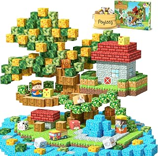 Magnetic Blocks, Forest Animals Magnet World Set, Magnetic Building Cubes for Boys Girls Age 4-8, 5-7, 8-12, STEM Montessori Sensory Toys for 3+ Toddlers, Travel Outdoor Toy Gifts for Kids