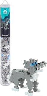 Plus-Plus - Construction Building Toy, Mini Maker Tube - 70 Piece - Gray Wolf