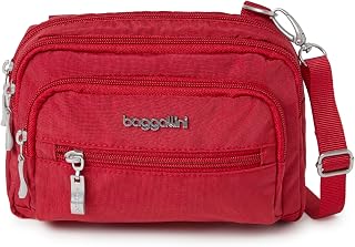 Triple Zip Small Crossbody Bag for Women - Lightweight Convertible Fanny Pack Belt Bag
