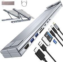 8-in-1 Laptop Stand, 8 in 1 USB C Laptop Docking Station Stand with 4k HDMI, 2 USB 3.0, Pd 100w, Universal Dock Station, Portable Docking Station for MacBook/Air/Dell/Hp/Surface/Lenovo