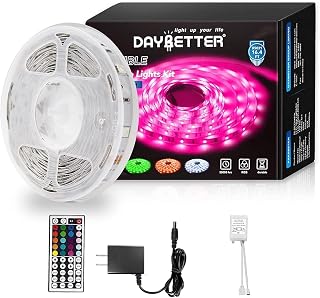 DAYBETTER Led Strip Lights 16.4ft W/ Remote Controller and Power Supply