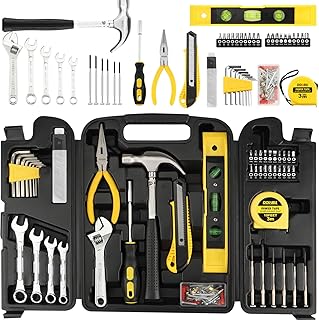 DOWELL 90 Piece Tool Set Home Repair Hand Tool Kit with Wrench Sets Plastic Tool Box Storage Case