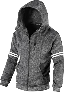 Men's Soft Fleece Fashion Hooded Sweatshirt Zip Up Sports Sweater Hoodie Jacket