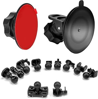 Dash Cam Suction Cup Mount and Glue Adhesive Mount Compatible with Dash Camera/DVR Video, Come with 10+ Different Joints Suitable for Crosstour, YI 2.7", Rexing V1P, UGSHD, APEMAN and Other Dash Cam