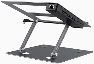 Laptop Docking Station Stand for MacBook Pro/Air, Dell/HP/Surface/Lenovo/Chromebook, USB C Hub with 4K@30Hz HDMI, USB A&C 3.0, Ethernet, 100W PD, SD-TF,