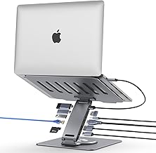 Laptop Docking Station Stand 11-IN-1 Triple Display HDMI DP 4K60Hz Gigabit Ethernet USB3.1 PD100W SD/TF Card Reader Audio 360°Swivel Laptop Stand with USB Hub for MacBookPro/Air/Dell/HP/Surface/Lenovo