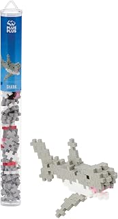 PLUS PLUS Shark - 3D Puzzle Sea Creature Building Block Set, Ocean Animals Figures Tube, Mini Interlocking Pieces - Fun Stem Toys for Kids