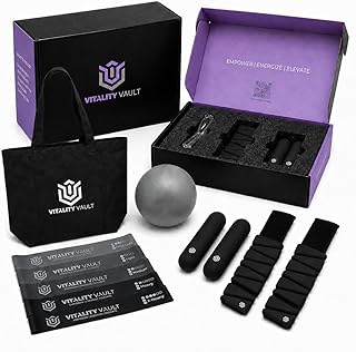 Pilates Pro Power Pack - Equipment Set for Home Workout - All-in-One Fitness Kit with Ankle Weights, Dumbbells, Resistance Bands, Pilates Ball & Canvas Tote - Full Body Workout System, Portable Home G