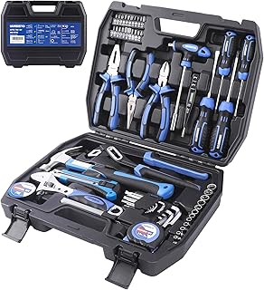URASISTO 62 Piece Tools Set, General Household Tool Kit with Storage Toolbox, Basic Tool Set for Home, Garage, Apartment and Dorm