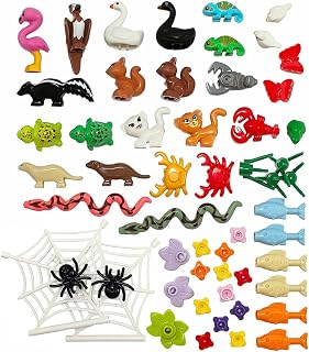 Animals Figures Building Block Pack, Jungle Forest Animals Bricks Accessories, City Zoo Parts and Pieces, MOC Toy Gift for Kids