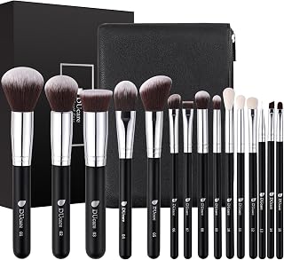 DUcare Makeup Brushes with Travel Bag 15Pcs Makeup Brush Set | Premium Synthetic Powder Foundation Contour Blush Concealer Eye Shadow Blending Liner Make Up Brush Kit