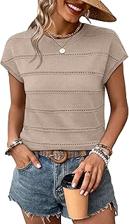 Womens Lightweight Sweater Spring Summer Outfits Cap Sleeve Hollow Out Knit Fashion Clothing Resort Wear 2026