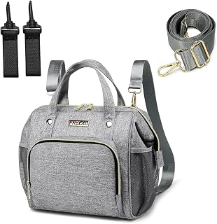 FHELAD Small Diaper Bag Backpack, Toddler Diaper Bags Waterproof Multi-Function Newborn Baby Stylish Mini Crossbody Diaper Bag, Gray