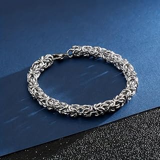 Artisan-Crafted Byzantine Bracelet for Women Hypoallergenic Stainless Steel Chain Link Jewelry with Secure Lobster Clasp Elegant Adjustable Bangle