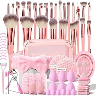 HGHDBT 70Pcs Pink Makeup Brushes Set Professional Makeup Kit Multi-functional Makeup Tool Set with Case Facial Makeup Accessories, Foundation Makeup Brush Kit Eye and Face Make up Brushes & Tools