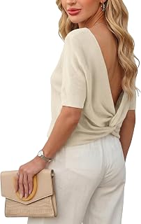 Womens Cropped Knit Sweater Short Sleeve Lightweight Casual Basic Tops Fall Summer Textured Pullover Sweaters