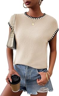 Cap Sleeve Sweater Tops for Women 2026 Knit Summer Sleeveless Tank Vest