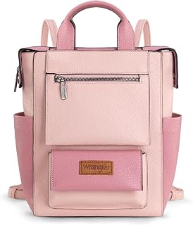 Wrangler Women Backpack Purse Convertible Backpack Vegan Leather Ladies Anti Theft Backpack with Adjustable Strap