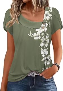 Womens Summer Tops Petal Sleeve Blouses for Women Dressy Casual Square Neck Tunic Shirts