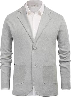 Men's Cardigan Sweater Shawl Collar Button Down Knit Blazer Jacket Knitwear