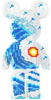 dOHOb Blue and White Sunrise Bear Building Block Set, 9435 Pieces, Collection Display Set for Adults