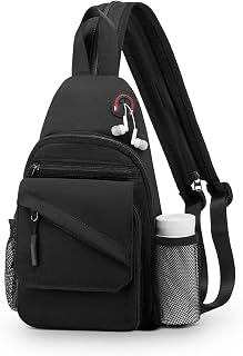 Small Crossbody Bag Casual Sling Bag for Men, Convertible Backpack, 3-in-1 Anti-Theft Shoulder Bag Trendy Daypack for Travel, Black