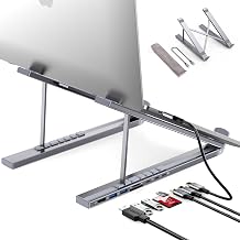 Laptop Docking Station Stand, Dock Tablet Stand，8-in-1 USB C Hub 4K HDMI, 100W PD, SD/TF Card Reader, 44lbs Load USBC Dock Station Computer Holder for MacBook Pro/Air, Dell, HP, Windows，Plug and Play