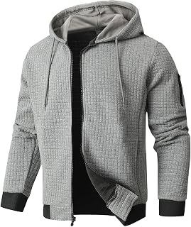 Mens Lightweight Hoodie Full Zip Sweatshirt Casual Jacket Coat