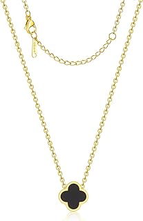 Clover Necklace for Women Four Leaf Clover Necklace Flower Lucky Pendant for Women