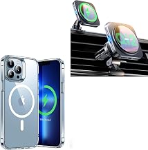 ESR for iPhone 13 Pro Max Case and Qi2 15W MagSafe Car Mount Charger, Qi2-Certified MagSafe Car Charger, Air Vent/Dashboard Magnetic Wireless Car Charger, Car Phone Holder Mount