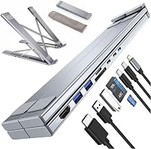 Laptop Docking Station Stand 8 in 1 USB C Portable Travel Laptop Stand with Docking Station 8-in-1 USB-C Hub with 4k HDMI, 2 USB 3.0, Pd 100w for MacBook Pro/Air Dock Tablet Stands(Upgraded 8 in 1)