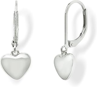 Puffy Heart Dangle Earrings for Women, Trendy Valentine Cute Hypoallergenic Leverback Drop Dangling Love Prom Outfit Accessories Jewelry Gift