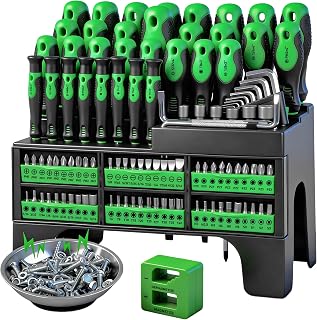 118-Piece Magnetic Screwdriver Set with Plastic Racking, Precision Screwdrivers, Magnetizer, Demagnetizer, Nut Drivers, Ratchet Handles, Allen Keys, Sockets & More - DIY Tools & Gift for Men
