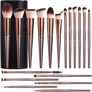 BS-MALL Makeup Brush Set, 18 PCS Professional Makeup Brushes with Case, Premium Synthetic Foundation Powder Concealer Blush Eyeshadow Brushes, Complete Face & Eye Makeup Kit for Beginners & Pros