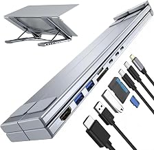 8-in-1 USB C Laptop Docking Station Stand, Laptop Stand with Docking Station, Foldable Computer Riser with 4K HDMI & Multiple Ports, for Home & Office (8 in 1 Single Arm)