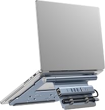 Laptop Docking Station Stand for Desk, 1.5ft 6 in 1 USB C Hub,4K60Hz HDMI, PD 100W, 3×USB 3.0 Hub, Gigabit Ethernet,Aluminum Adjustable Docking Stand for MacBook Air/Pro/Surface/Lenovo…