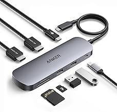 Anker Nano Laptop Docking Station Dual Monitor, 8-in-1 USB C Dock with 4K@60Hz HDMI, 10Gbps 1 USB-C, 2 USB-A, 85W PD, SD/TF Card Reader, for Dell,Lenovo, HP, and Windows Laptops (Charger Not Included)