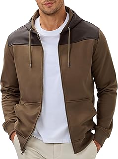 Men Hoodie Zip Up Casual Drawstring Hooded Jacket with Pockets Workout Hiking Sweatshirt