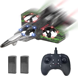 Remote Control Drone for Kids,2.4Ghz Foam RC Airplanes Helicopter Quadcopter with Auto Hovering,360° Flip,Gravity Sensing,Stunt Roll,Cool Light,2 Battery,Gifts for 6-12 Kids Boys (Green)