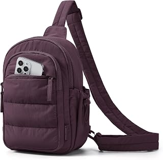 Small Sling Bag for Women, Puffer Crossbody Bag Purses Hobo Handbag Fanny Packs for Travel Hiking