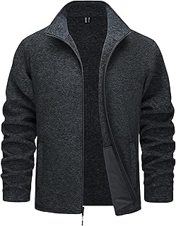 Men's Fleece Jackets Full Zip Lightweight Jacket Casual Soft Warm Coats with Pockets