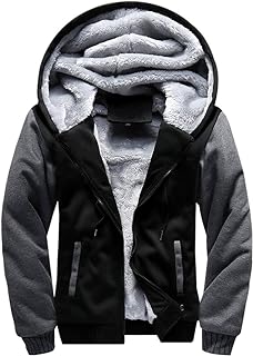 Men's Casual Hooed Hoodies Thick Wool Warm Winter Jacket Coats