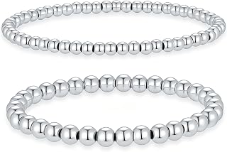 Stainless Steel Gold & Silver Jewelry Set ， Snake Chain Necklace Women Adjustable Initial Bracelet Bead Bracelets for Her