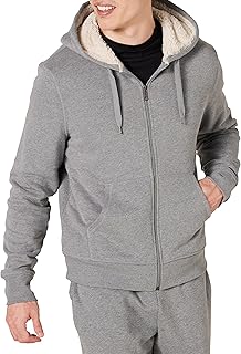 Men's Sherpa-Lined Full-Zip Fleece Hoodie Sweatshirt
