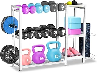 FHXZH Dumbbell Rack Stand Only - Adjustable Weight Rack for Home Gym, Heavy-Duty Weight Stand for Dumbbells Kettlebells