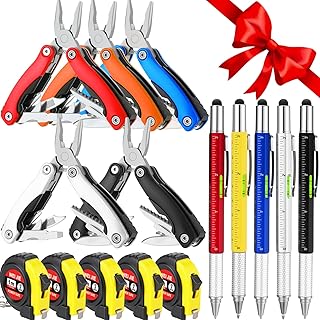 15 Pack Father's Day Church Gifts Bulk Mini Multitool Keychain for Men 10-in-1 Stainless Steel Folding Pliers Pen with Tape Measure Keychain Multitool Tools Bulk for Father's Day Party Favor