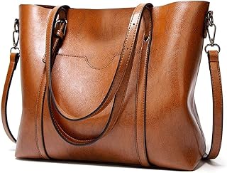 Faux Leather Tote Bag for Women Top Handle Satchel Purse with Zipper Shoulder Crossbody Work Handbag