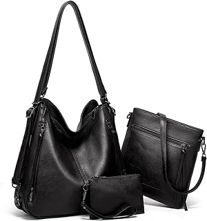 Tote Handbags for Women Convertible Backpack Purses PU Leather Hobo Bags Crossbody Shoulder Bag Satchel Purse Set 3pcs